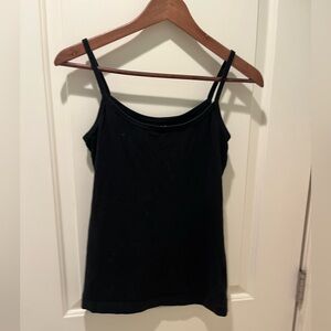 H&M L.O.G.G Women's Black Cotton Thin Straps Tank Top Size Medium